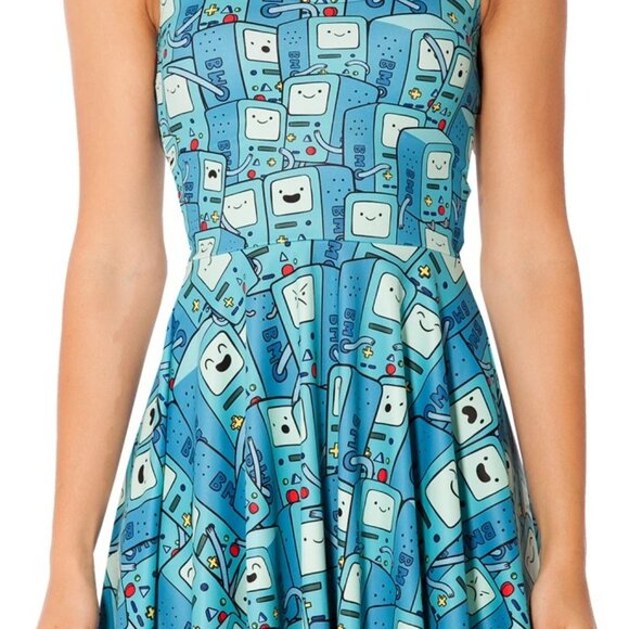 Blue Cartoon Print Dress blackmilk - Picture 2 of 2